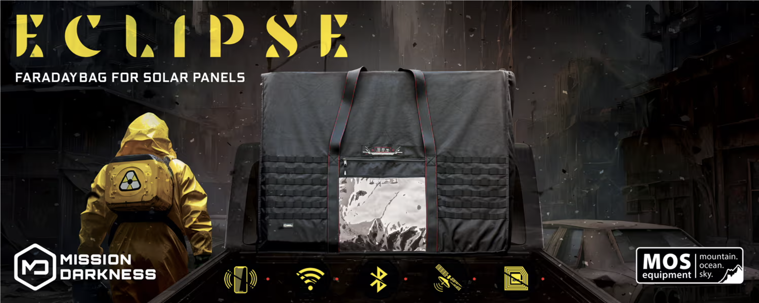 Cryptsec | Mission Darkness™ Eclipse Faraday Bag för solpaneler