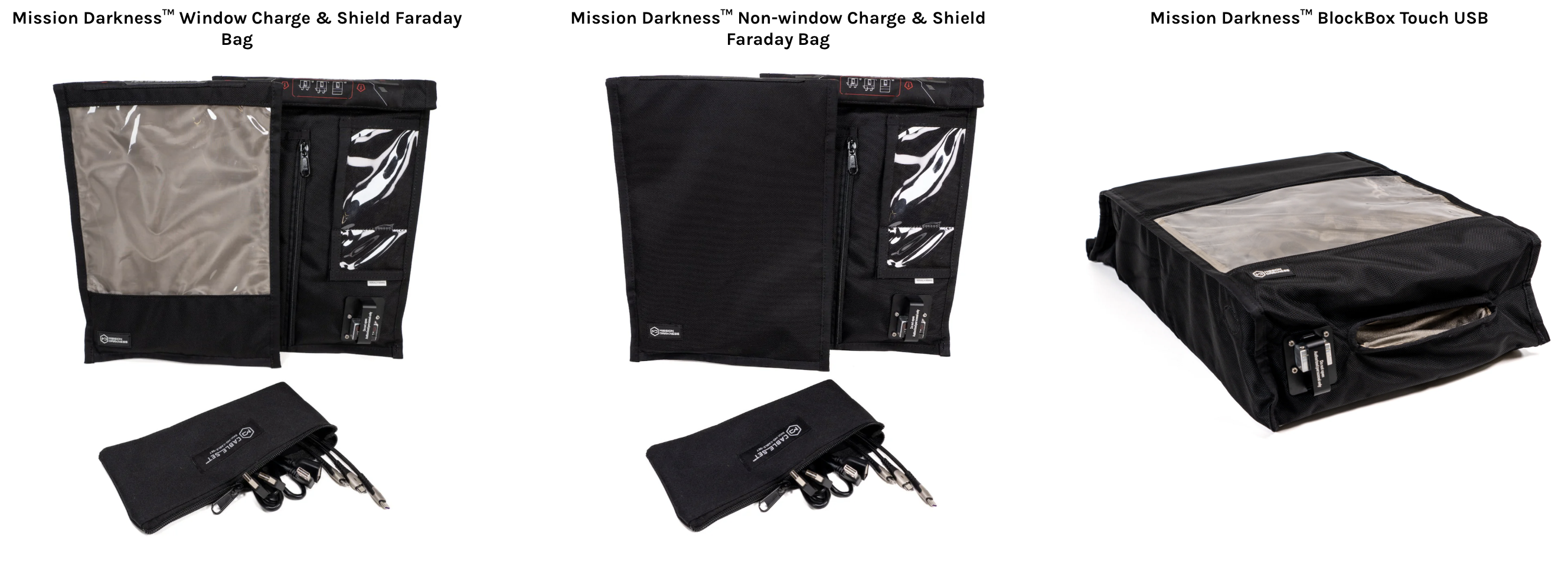 Cryptsec | Mission Darkness™ NeoLok Faraday Bag for Tablets with Battery Kit