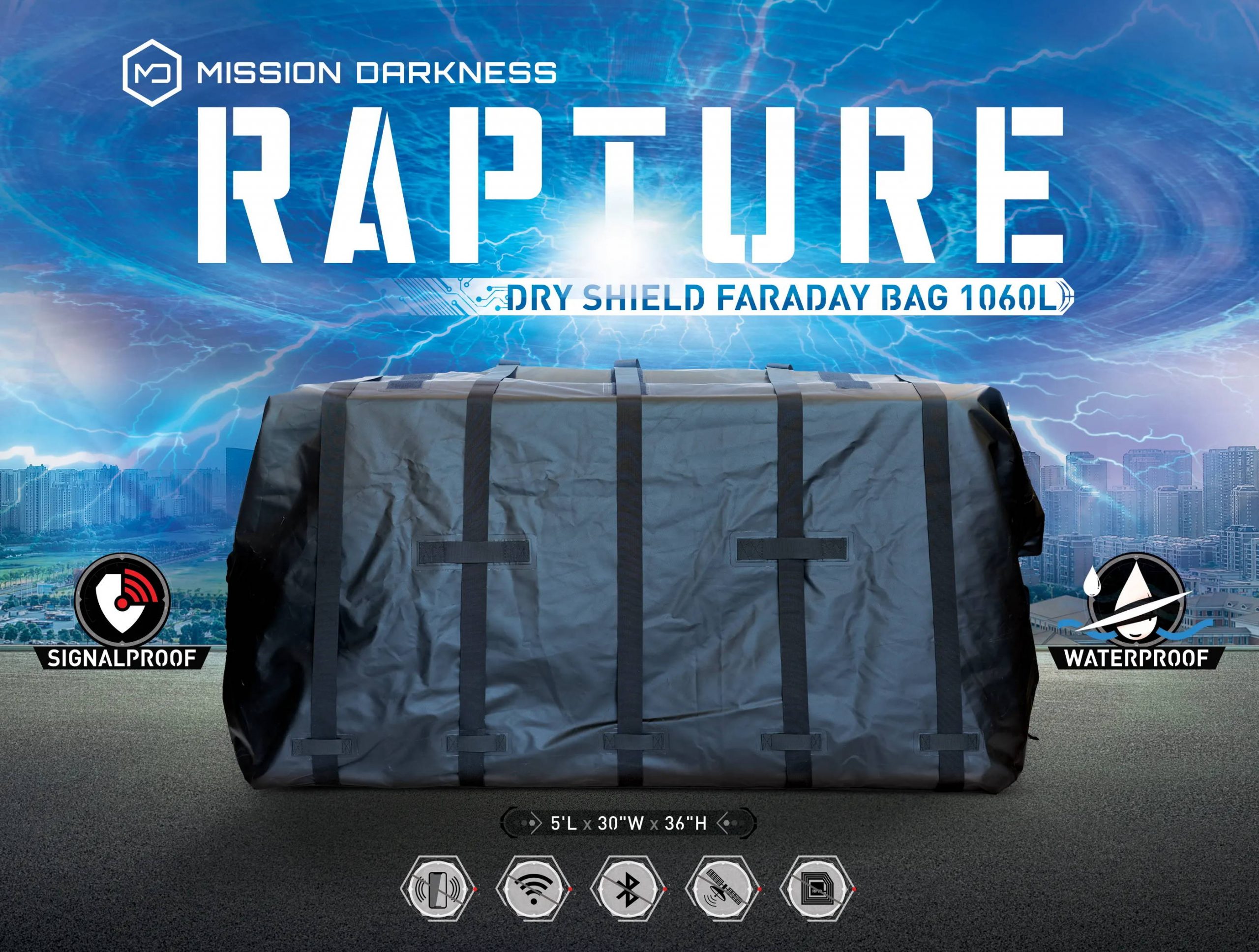 Cryptsec | Mission Darkness™ Dry Shield Rapture Faraday Bag