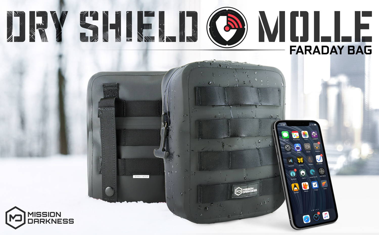 Cryptsec | Mission Darkness™ Dry Shield MOLLE Faraday Pouch