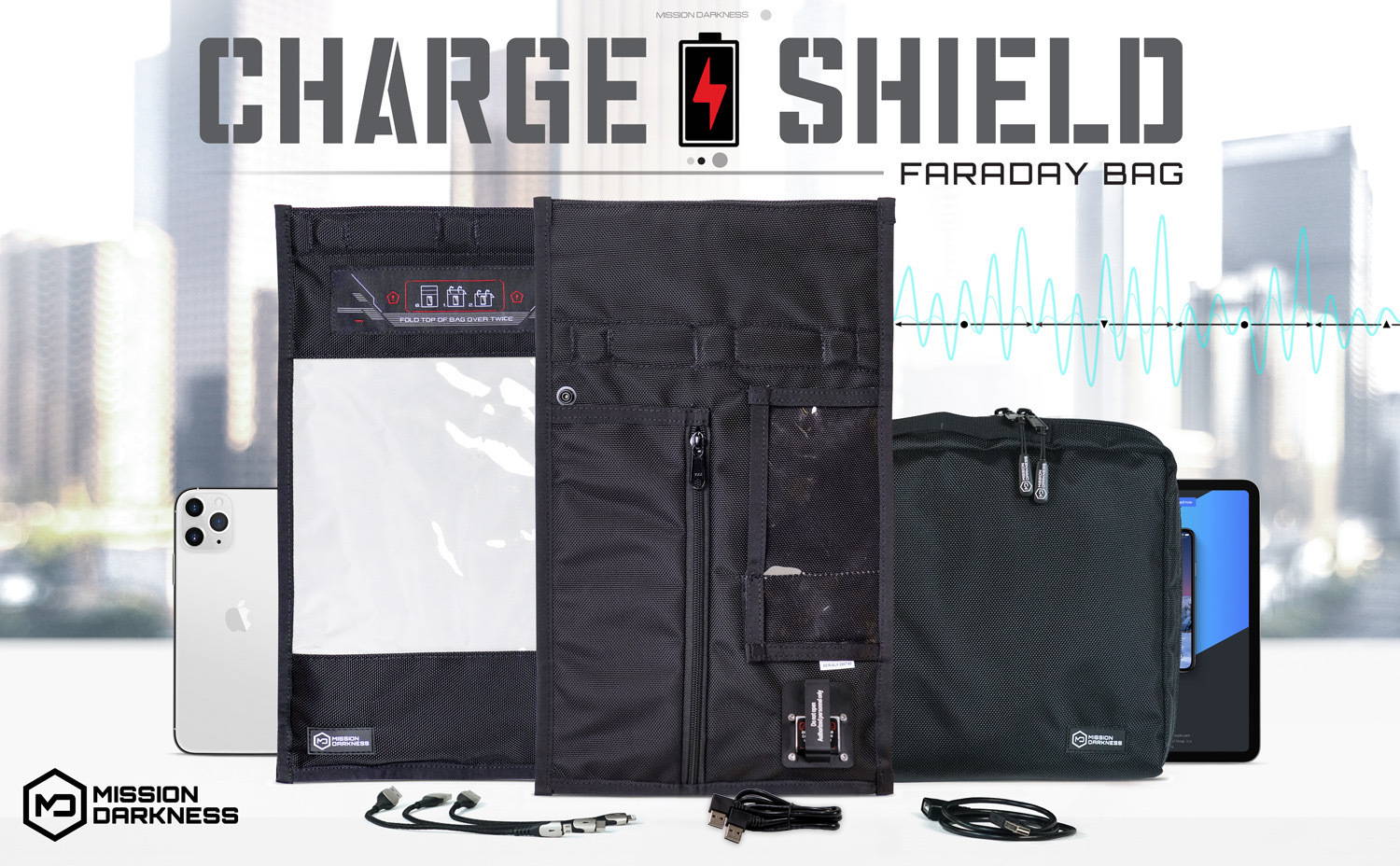 Cryptsec | Mission Darkness™ Window Charge & Shield Faraday-väska